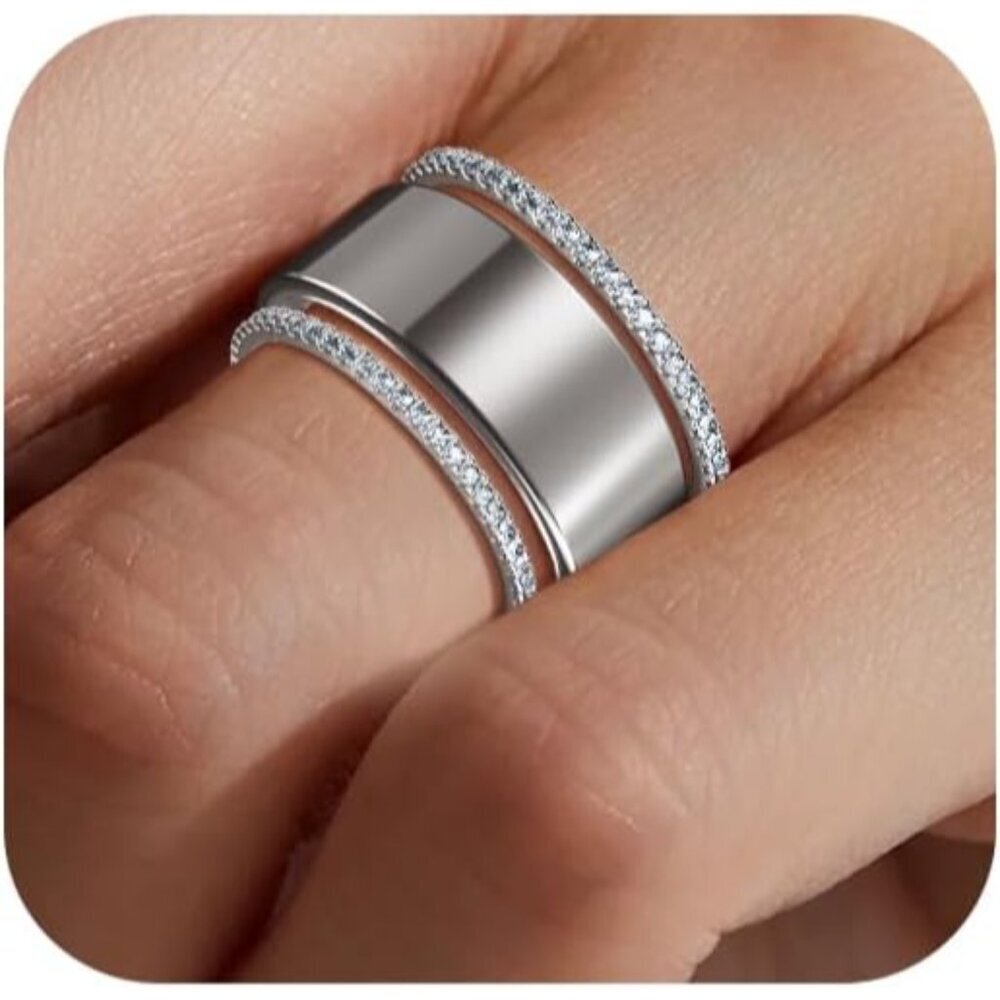2-Pack 14K Gold Plated Stackable Rings for Oura Ring 9 Women Men Elegant